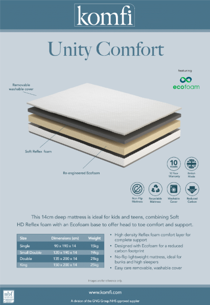Komfi Unity Comfort 14cm Mattress