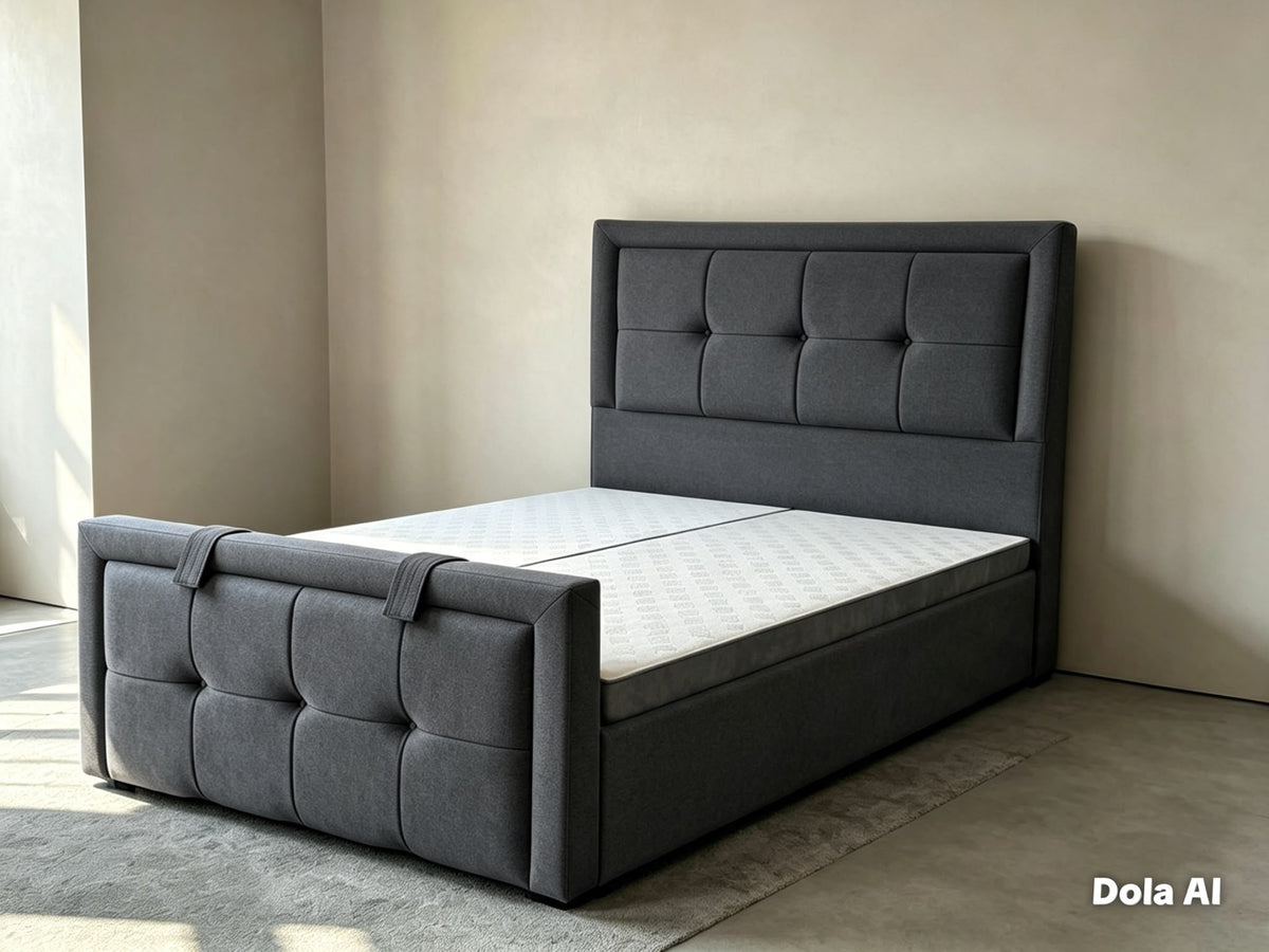 Rozy Ottoman Plush Steel