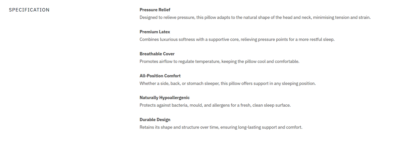 Loren Williams Latex Pillow