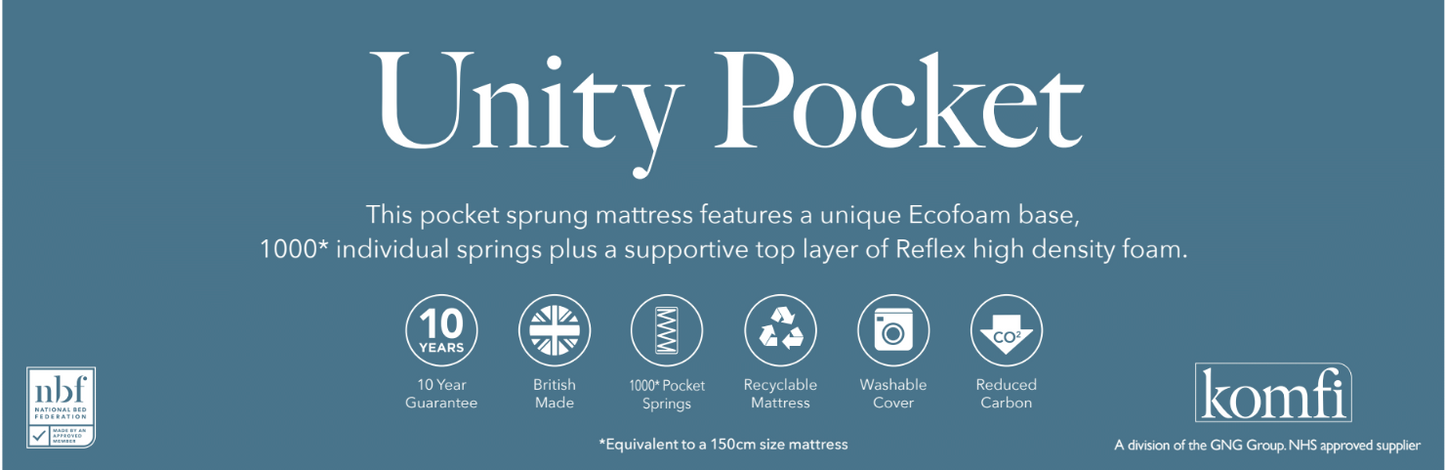 Komfi Unity 1000 Pocket Sprung 20cm Mattress