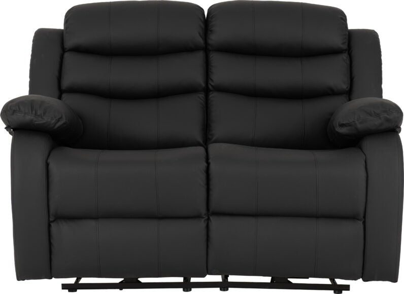 Roma 3+2 Electric Recliner Suite Black Faux Leather