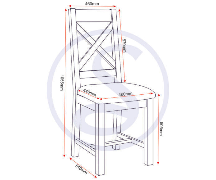 Windsor Cross Back Chair (Box of 2) Pebble Grey/Oat Fabric