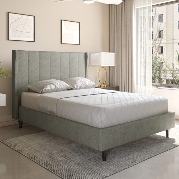 Amelia 4'6" Bed Dark Grey Fabric