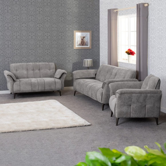 Amalfi 3 Seater Sofa Grey Fabric