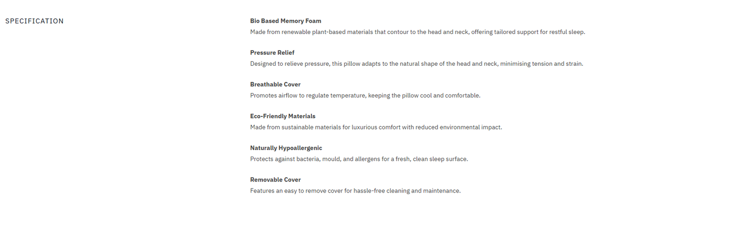 Loren Williams Bio-Soy Standard Pillow