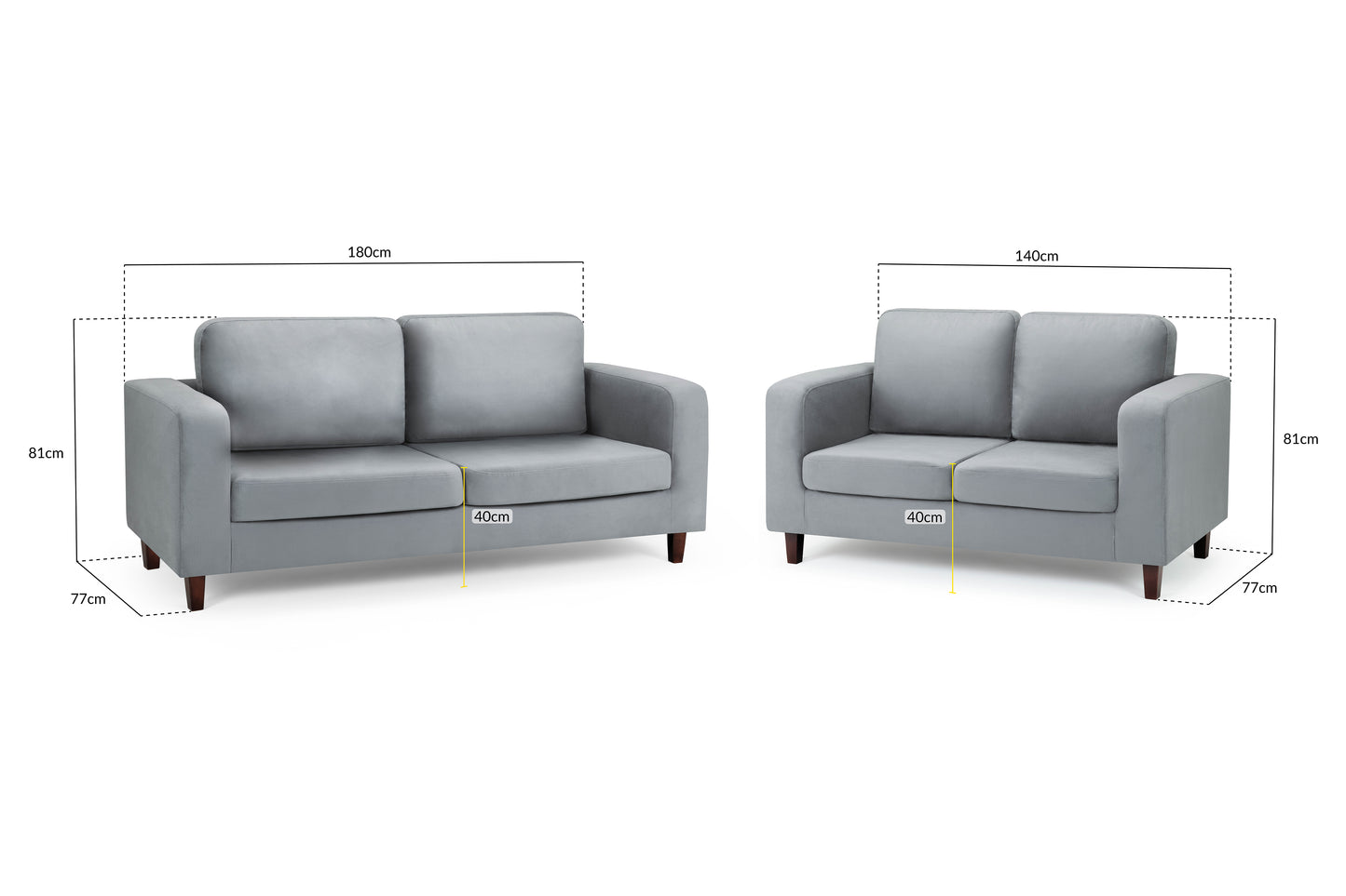 Box Sofa Grey Fabric