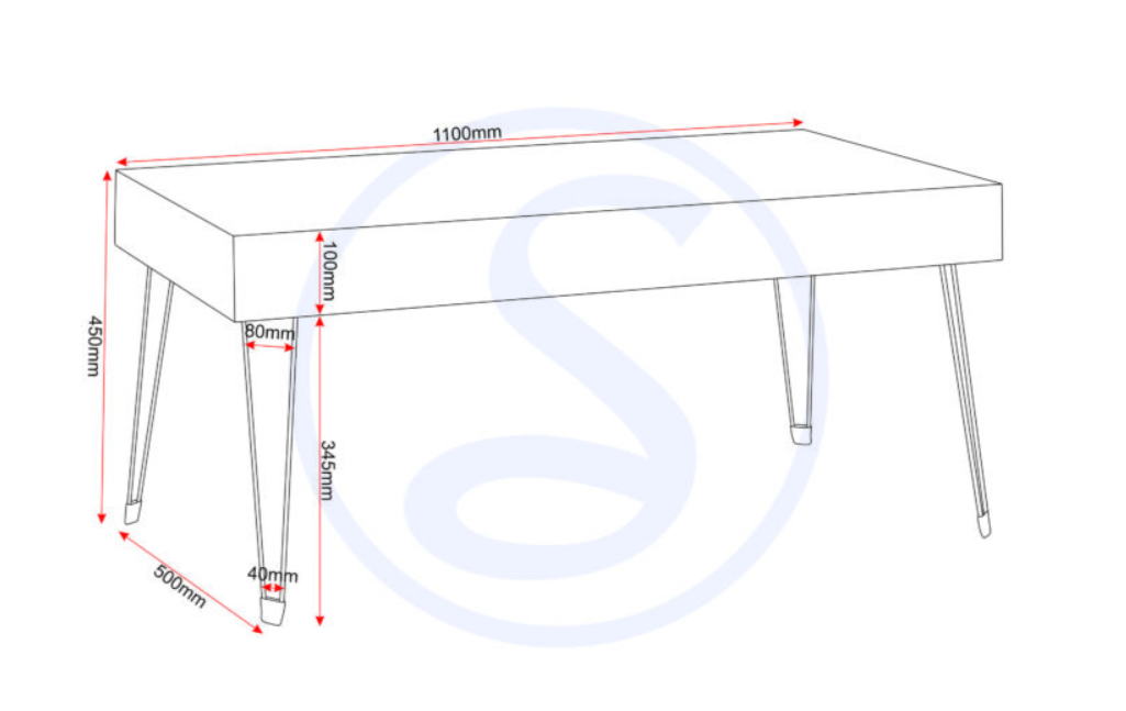 Troy Coffee Table Medium Oak Effect/Black
