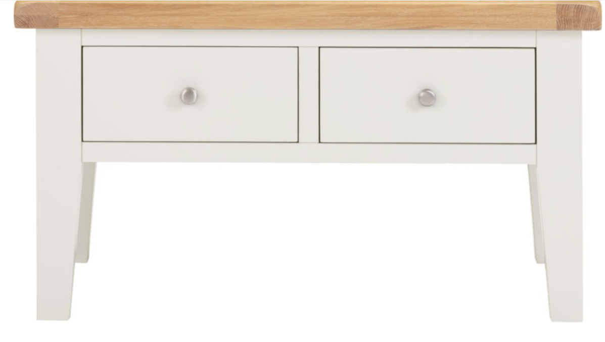 Windsor 2 Drawer Coffee Table Ivory/Oak