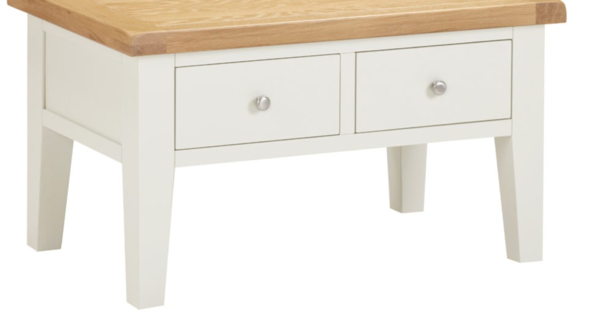 Windsor 2 Drawer Coffee Table Ivory/Oak