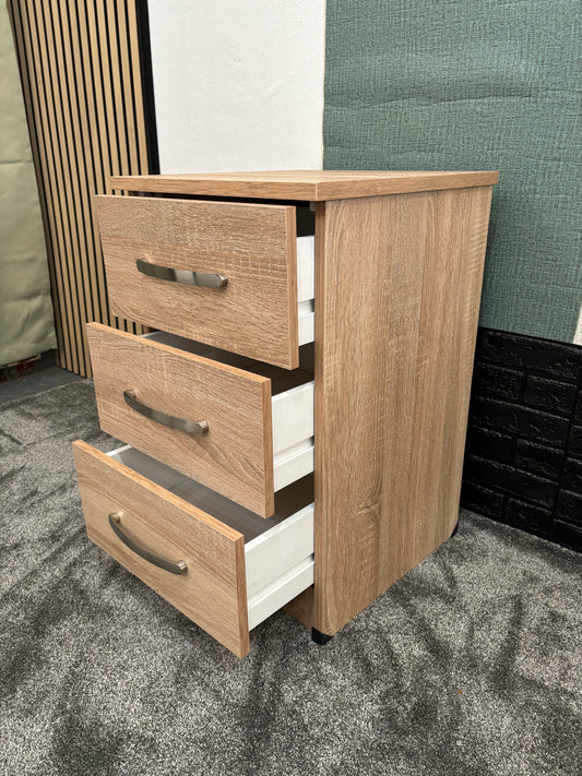 15"3 Drawers Bedside