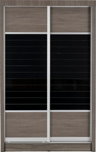 Lisbon 2 Door Sliding Wardrobe Black Wood Grain