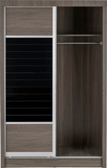 Lisbon 2 Door Sliding Wardrobe Black Wood Grain