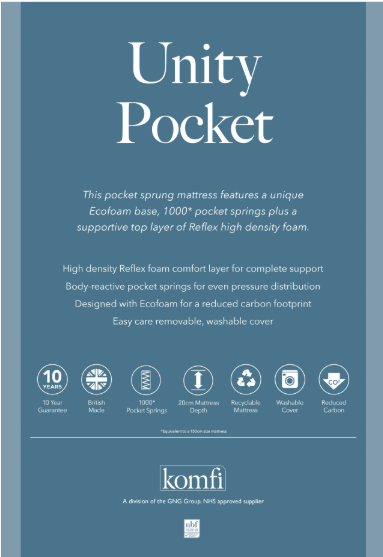 Komfi Unity 1000 Pocket Sprung 20cm Mattress