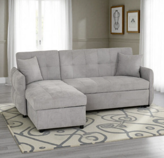 Chelsea Corner Sofa Bed Silver Grey Fabric