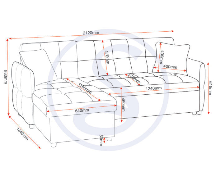Chelsea Corner Sofa Bed Silver Grey Fabric