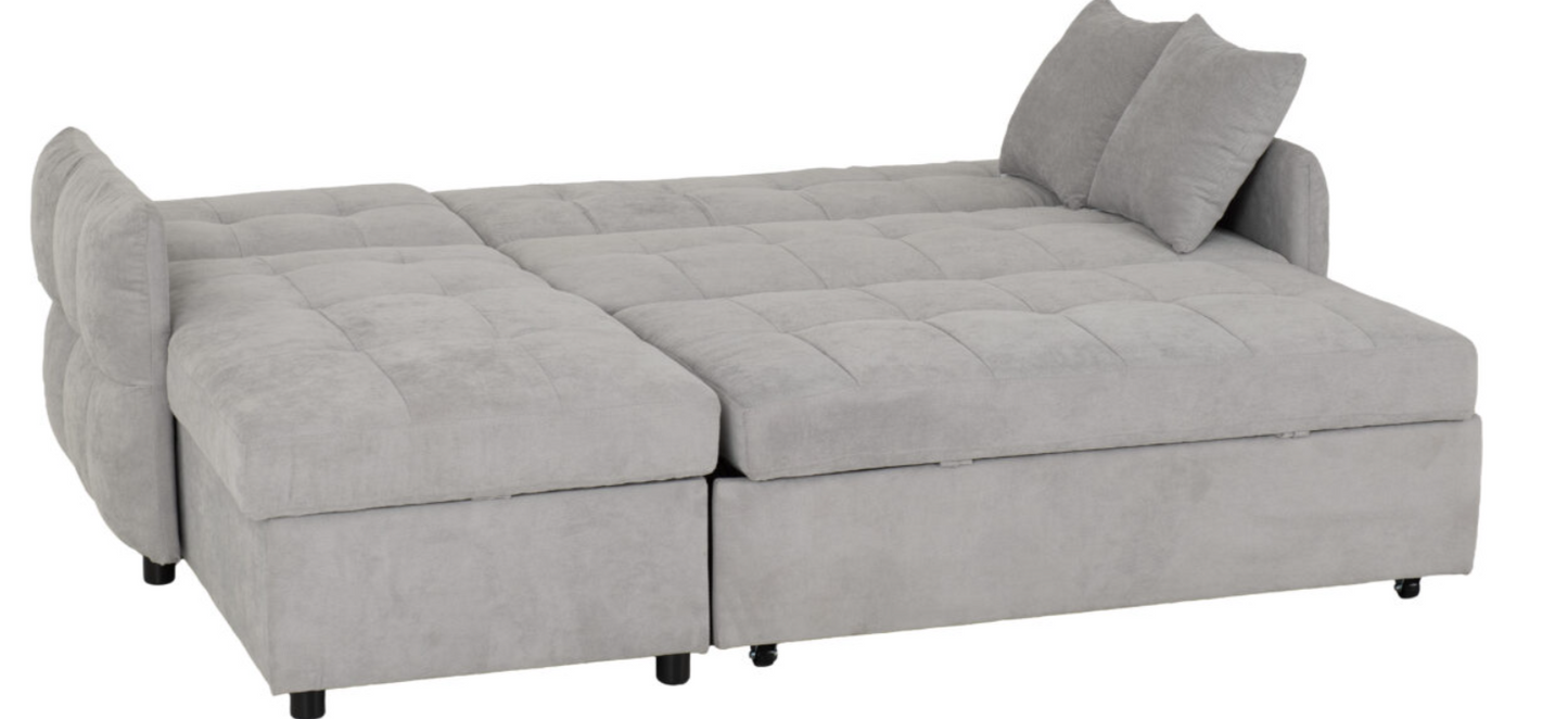 Chelsea Corner Sofa Bed Silver Grey Fabric