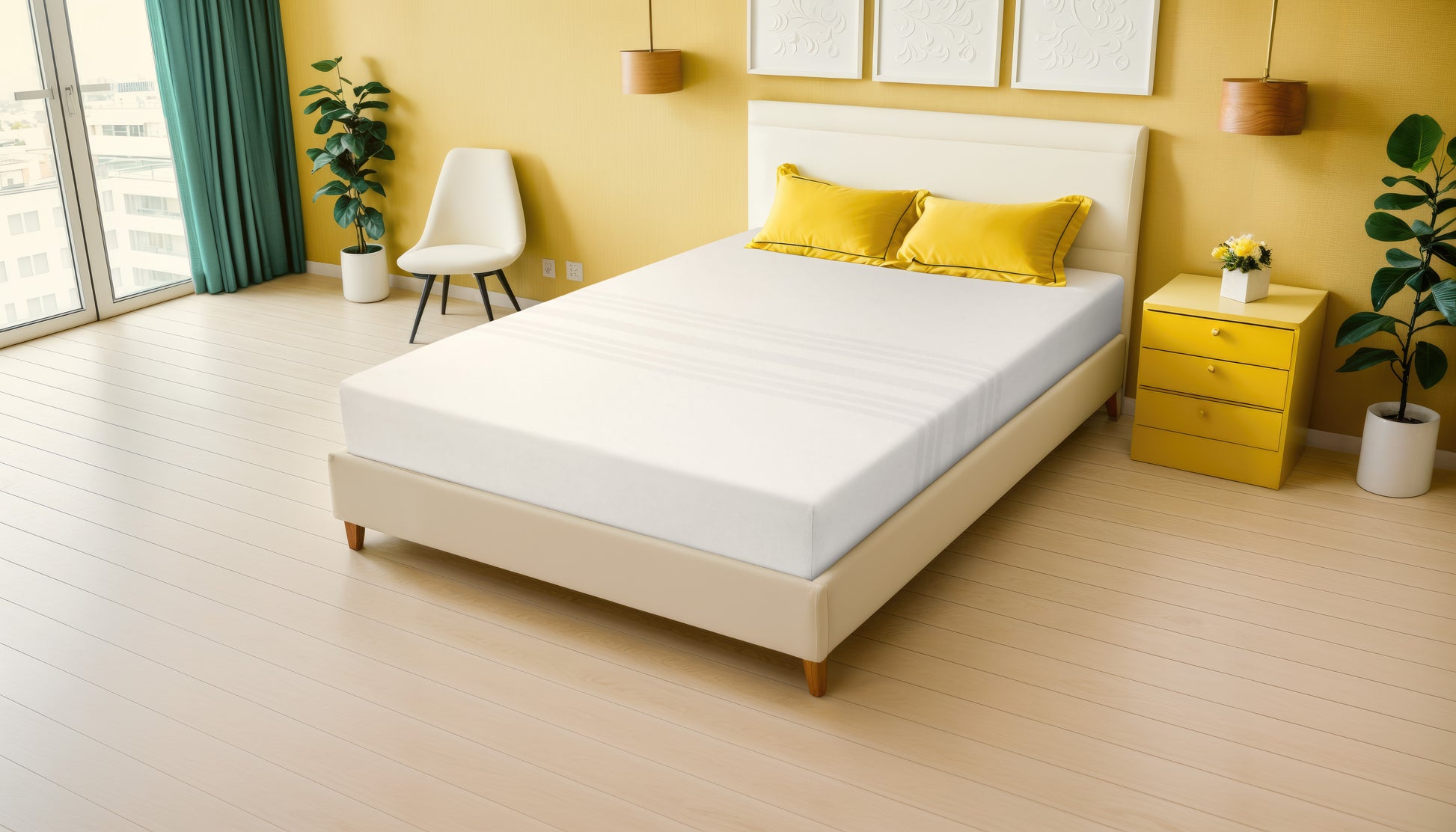 Breasley Uno Sunrise Fresh Memory Pocket Mattress in bed frame