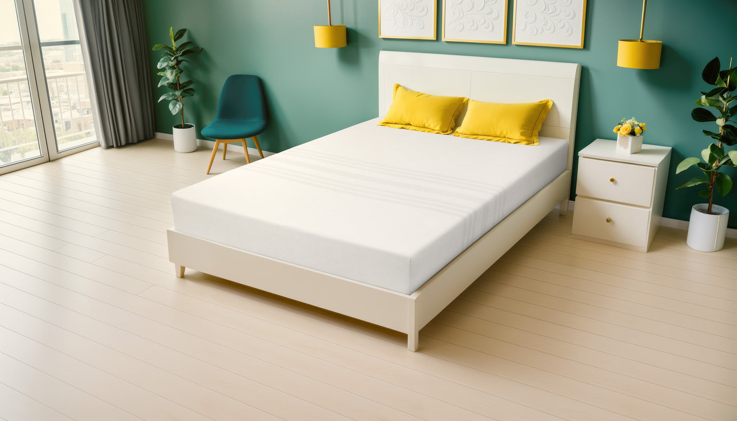 Breasley Uno sunrise Wave Mattress on bedframe